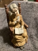 Japanese Vintage Porcelain Figurine Old People Woman Sitting Rocking Cha... - £25.32 GBP