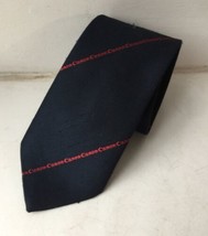 Vintage Cancon Polyester C&amp;C Tie Navy Blue Red Letter Stripes Made In En... - $16.12
