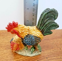 Multi-Colored Hen &amp; Rooster Chicken Figurine 3.5&quot; Tall Cornerstone Creat... - £6.19 GBP