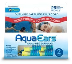 Aqua Ears Water Proof Reduce Sound &amp; Noise Reducing Reusable EARPLUGS nr... - £13.66 GBP