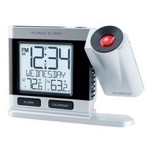 LA CROSSE LTD 616-1410 Atomic Projection Alarm Clock 2.5&quot; Silver LCD Plug-In - £28.64 GBP