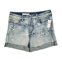 Pilcro Shorts Womens Size 28 Distressed Paint Splatter Button Fly Cuffed... - $44.54