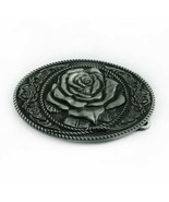 New Silver Tone Rose Design Belt Buckle - £11.06 GBP