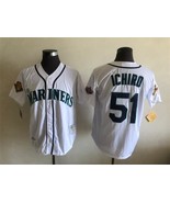 Mariners #51 Ichiro Suzuki Jersey Old Style Uniform White - $45.00