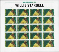 Willie Stargell Baseball Player NDC Sheet of 20  -  Postage Stamp Scott 4696 - £14.82 GBP