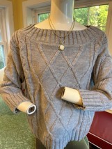 BB Dakota Sweater Steve Madden Sz Large L Gray Cozy Oversized Sexy Shoul... - $8.07