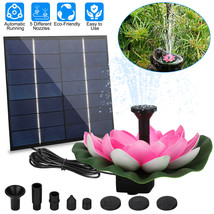 Solar Power Lotus Fountain Submersible Floating Water Pump Garden Bird B... - $29.99