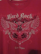 Nwot - Hard Rock Cafe Las Vegas Beaded Red Juniors Adult L Short Sleeve Tee - £17.72 GBP