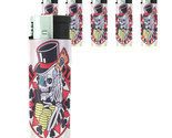 Butane Refillable Electronic Gas Lighter Set of 5 Skull Design-013 - £12.41 GBP