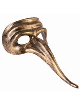 Forum Novelties 80055 Half Mask-Long Nose, Standard, One Size, Gold - £26.70 GBP