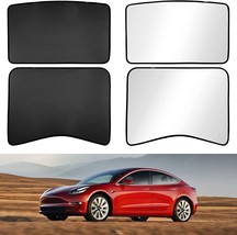 For 2021 Tesla Model 3 Glass Roof Sunshade UV Reflection Heat Blocking 4 Piece - £23.45 GBP