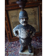 Chalkware Large Cop Sculpture Lamp, rare item, it looks like wood, 26 &quot; ... - €97,09 EUR