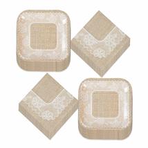 HOME &amp; HOOPLA Wedding Party and Bridal Shower Rustic Burlap and Lace Paper Desse - £10.75 GBP+