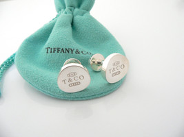 Tiffany & Co Silver 1837 Concave Circle Round Cuff Links Cufflinks Gift Pouch - $298.00