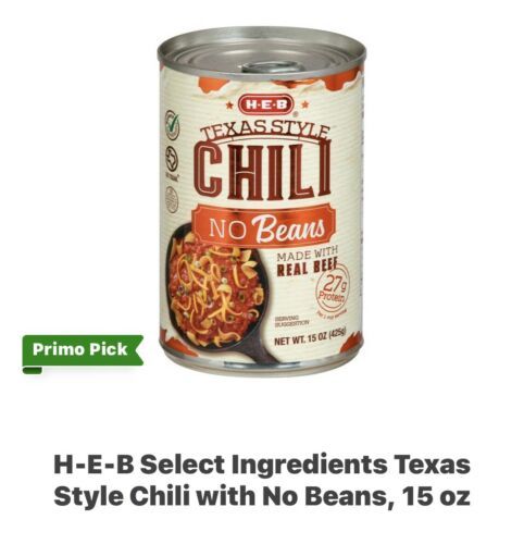 HEB chili texas style chili no beans 15oz. bundle of 4. cold weather treat - $34.62