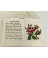 Lords prayer vintage ceramic open book with flowers figurine wall shelve - €18,78 EUR