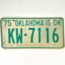 1975 United States Oklahoma Kiowa County Passenger License Plate KW-7116 - £14.70 GBP