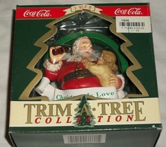 Vintage Coca-Cola Santa Clause Trim A Tree Christmas Ornament 1938 Love - $29.99