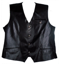 Mondo Men&#39;s Black Satin Formal Slim Fit Pocket Fashion V-neck Vest Coat Top 2XL - £59.69 GBP