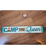 CAMP FIRE QUEEN WOOD DECORATIVE HANGING SIGN - £5.57 GBP