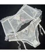NWT Victoria&#39;s Secret L panty+GARTER CINCHER IVORY WHITE BLING FASHION S... - $189.55 CAD
