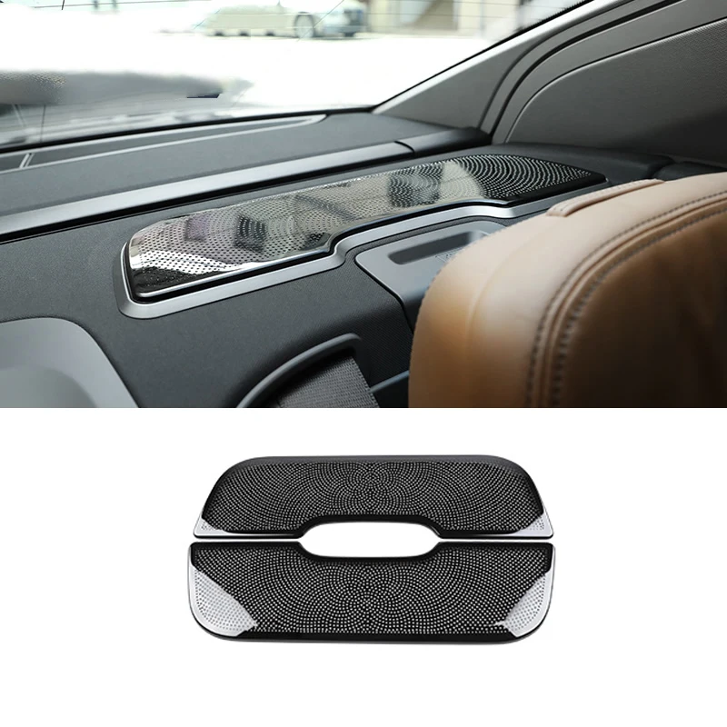 Stainless Car Rear Row Seat Speaker Decorate Cover Speakers Stereo Trim ... - $142.23 CAD