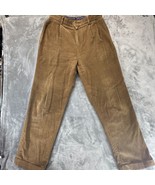 Henry Jacobson Men’s Corduroy Dress Pants Cuff Brown Zip Button Cotton 3... - $75.21 CAD