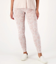 Any Body Jacquard Smoothing Legging- Pink Floral, Xs - £14.91 GBP
