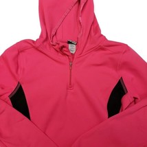Champion Womens L 1/4 Zip Pullover Long Sleeve Sweater Jacket Top Pink Black - £7.68 GBP
