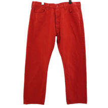 Levis 501 Jeans Men&#39;s Red Straight Leg Regular Fit Button Fly Denim Prep... - $27.71