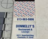 Vintage Matchbook Cover Donnelly’s Restaurant Clewiston, FL  gmg  Unstruck - $12.38