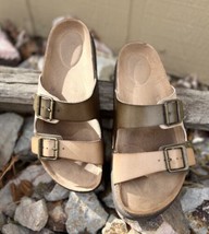 Time and Tru Brown Multi Color Platform Footbed Sandal, Women&#39;s Size 9 M... - £14.01 GBP