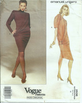 Vogue 2536 Emanuel Ungaro Pattern Draped Jersey Dress w/ Bias Overlay199... - $11.99