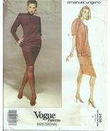 Vogue 2536 Emanuel Ungaro Pattern Draped Jersey Dress w/ Overlay Size 8 ... - £9.24 GBP+