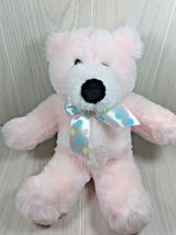 America Wego Fiesta 1991 vintage pink  plush teddy bear polka dot ribbon... - $42.07