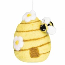 Honey Bee 4719130 Busy Beehive Felted Sheep Wool Ornament  4&quot; H - $19.79