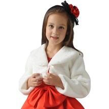 Flower Girls Thicken Plush Bolero Shrug  White   Coat  Cape Wedding Dress Shawl  - £56.45 GBP