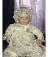 1990 Knowles #  &quot;4921E&quot; Porcelain￼ Doll / Infant 16”, White Christening ... - £7.42 GBP