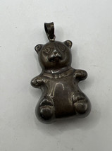 Vintage 925 Sterling Silver Large Teddy Bear Pendant Hollow, Puffy So Cute 3D - £62.32 GBP