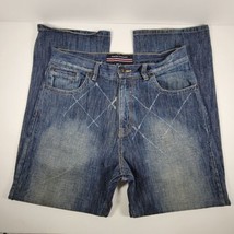 Phat Farm Jeans 90s Y2K Baggy Denim Hip Hop Pockets Vintage Men&#39;s 34x33  - £26.64 GBP