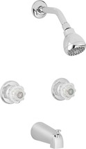 Acrylic Knobs Tub And Shower Faucet Trim Kit, Polished Chrome, Two Handl... - $57.99