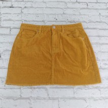 Forever 21 Skirt Womens Large Yellow Corduroy Cut Off Boho Mini Pockets ... - £15.81 GBP