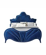 Dante King Bed, Blue Velvet - $1,241.91 CAD