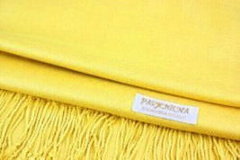Yellow Pashmina Womens Solid 78x28 Silky Shawl Wrap Wool Feel Blend Scarf - £14.09 GBP