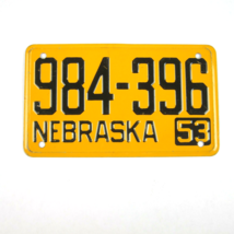 Vintage 1953 Wheaties Cereal Nebraska Metal Bicycle License Plate 984-396 - £7.45 GBP