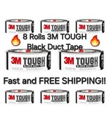 (8 Rolls) 1.88-in x 45 Yards 3M Tough Black Duct Tape Multi-Use - £33.04 GBP