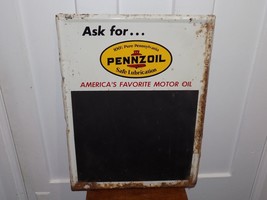 Vintage Ask For Pennzoil Metal Chalkboard Sign - $6,115.45 MXN