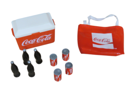 Vintage Barbie Summer Fun Coca-Cola Cooler w/Soda Bottles, Cans, Towel - €12,67 EUR