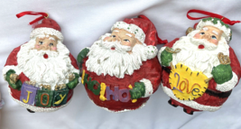 Santa Claus Ornaments Christmas Jolly Round Holiday Hanging Ornament Lot... - $14.84