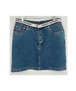 Vintage Tommy Hilfiger Jean Skirt Womens Size 14 Blue Knee Length 90s Co... - $17.60